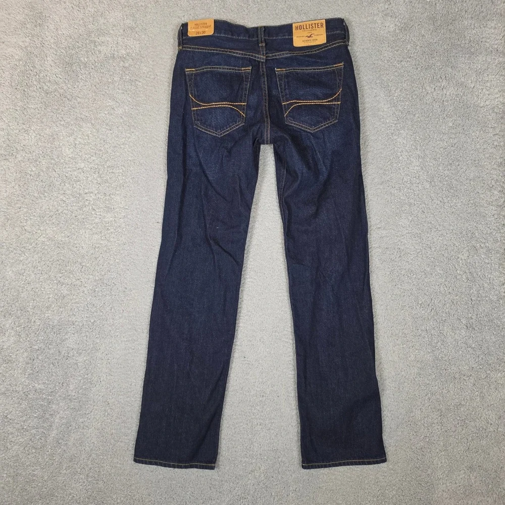 Hollister Classic Straight Jeans Mens 28x30 Indigo Blue NWT 100% Cotton 331-380